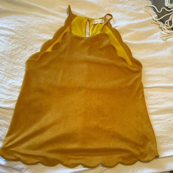 Altar'd State Mustard Sleeveless Scalloped Camisole - Picture 6 of 6